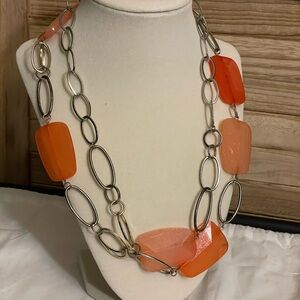 Silver and Orange Necklace
